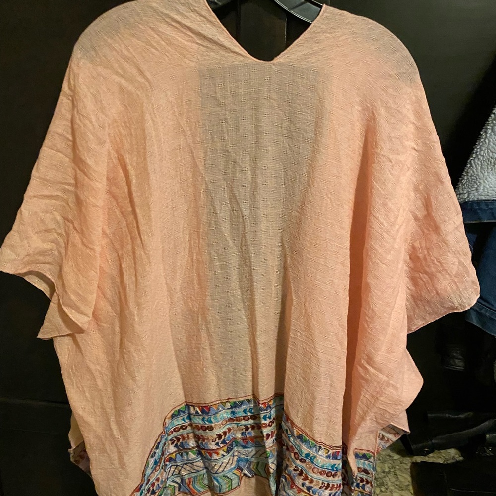 Peach floral kimono